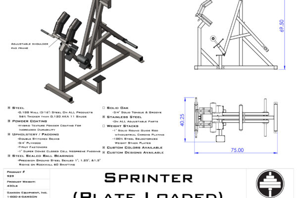 Sprinter Plate Loaded Spec Sheet by Samson Equipment Inc.
