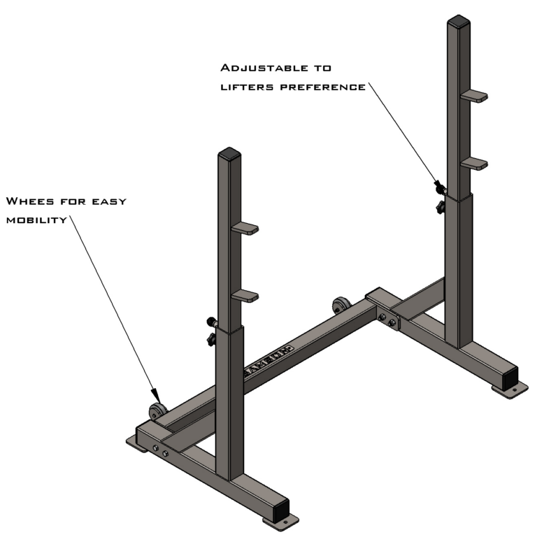 Adjustable Squat Stand With Wheels by Samson Equipment