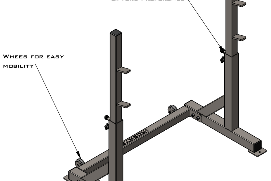 Adjustable Squat Stand With Wheels by Samson Equipment