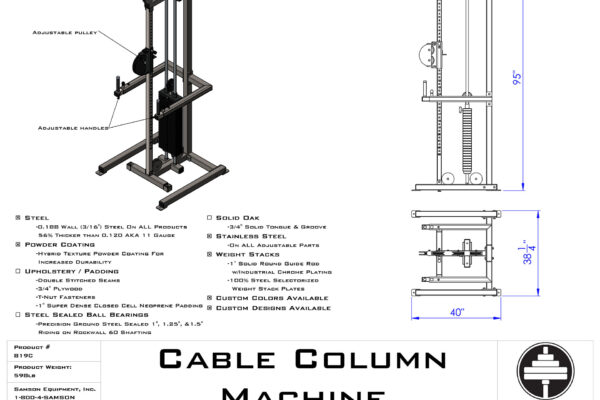Cable Column Machine Hi Low Pulley by Samson Equipment