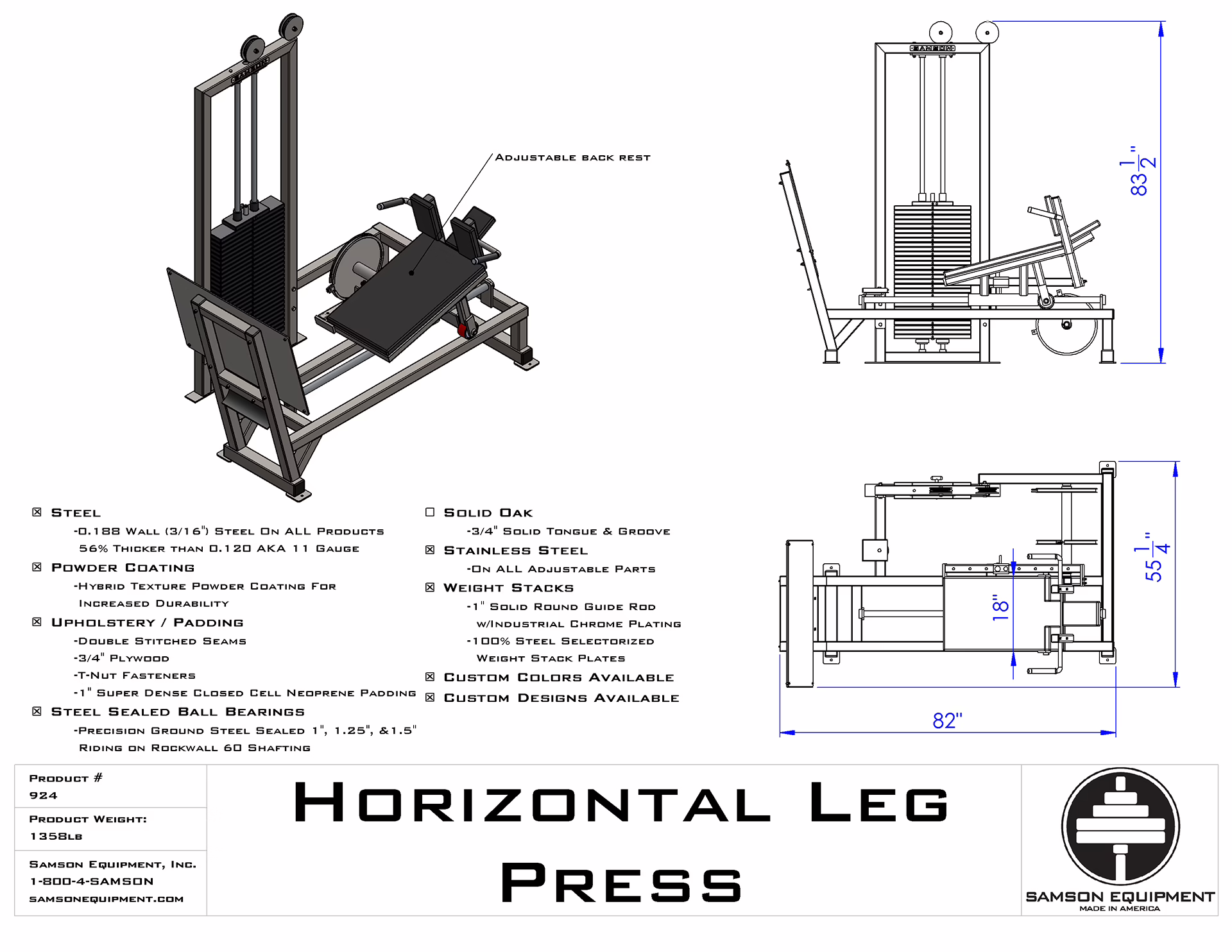 Horizontal Leg Press Plate Loaded by Samson Equipment