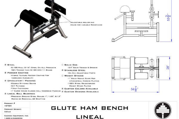 Samson Equipment 107GH Glute Ham Developer cut sheet