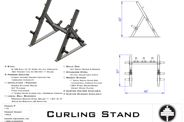 Samson Equipment 115 Curling Stand cut sheet