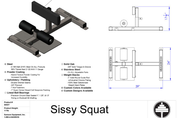 Samson Equipment SISSY Sissy Squat cut sheet