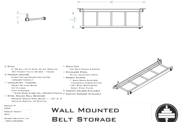 Wall Mounted Belt Rack by Samson Equipment Inc.