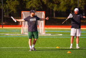Nick O’Brien taking the session out on the field at Jacksonville University