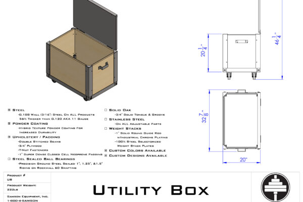 Samson Equipment UB Utility Box 30″x20″x20″ cut sheet