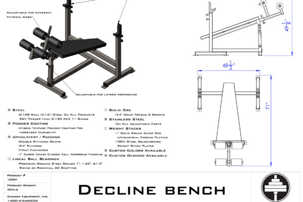 Samson Equipment Olympic Decline Bench 103H