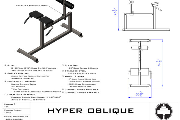 Samson Equipment 107 Combo Hyperextension/Oblique cut sheet