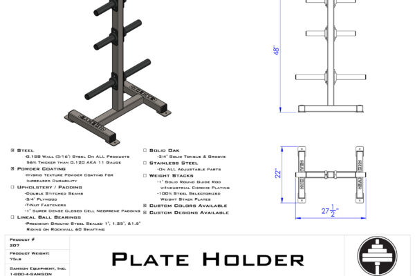 Samson Equipment 207 Plate Holder- Tree Style cut sheet