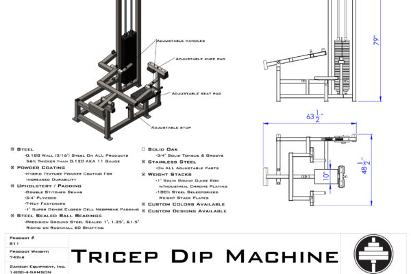 Samson Equipment 811 Triceps Press/Dip (300 lb.) cut sheet