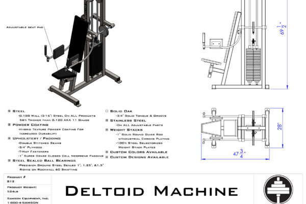 Samson Equipment 812 Deltoid Machine (200 lb.) cut sheet