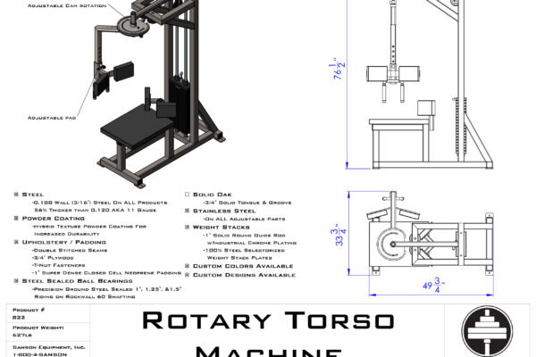 Samson Equipment 822 Rotary Torso with ROM (200 lb.) cut sheet