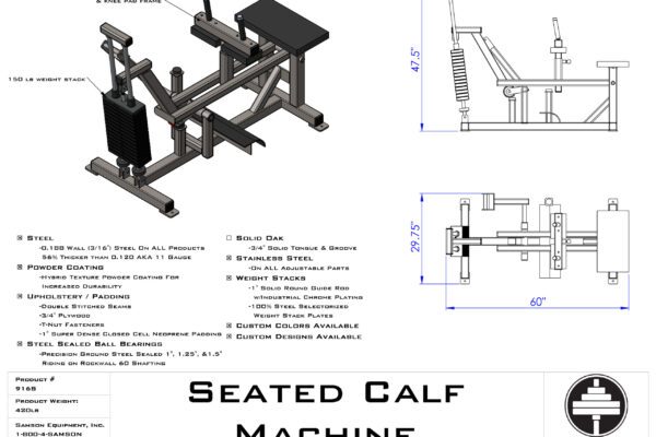 Samson Equipment 916S Seated Calf Machine (150 lb.) cut sheet