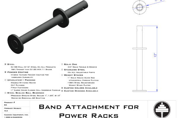 Samson Equipment BA Band Attachment (4 total Band Pegs) cut sheet