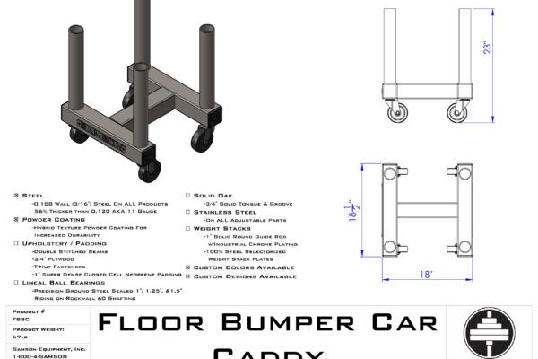 Samson Equipment FBBC Floor Bumper Bar Caddy cut sheet
