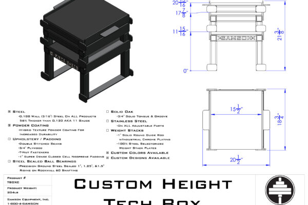Samson Equipment TBOX Technique Box Set cut sheet